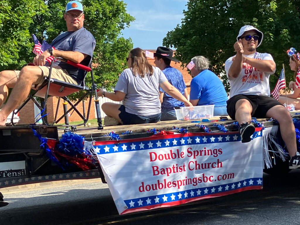 Double Springs Baptist Church float during Lattimore July 4th parade