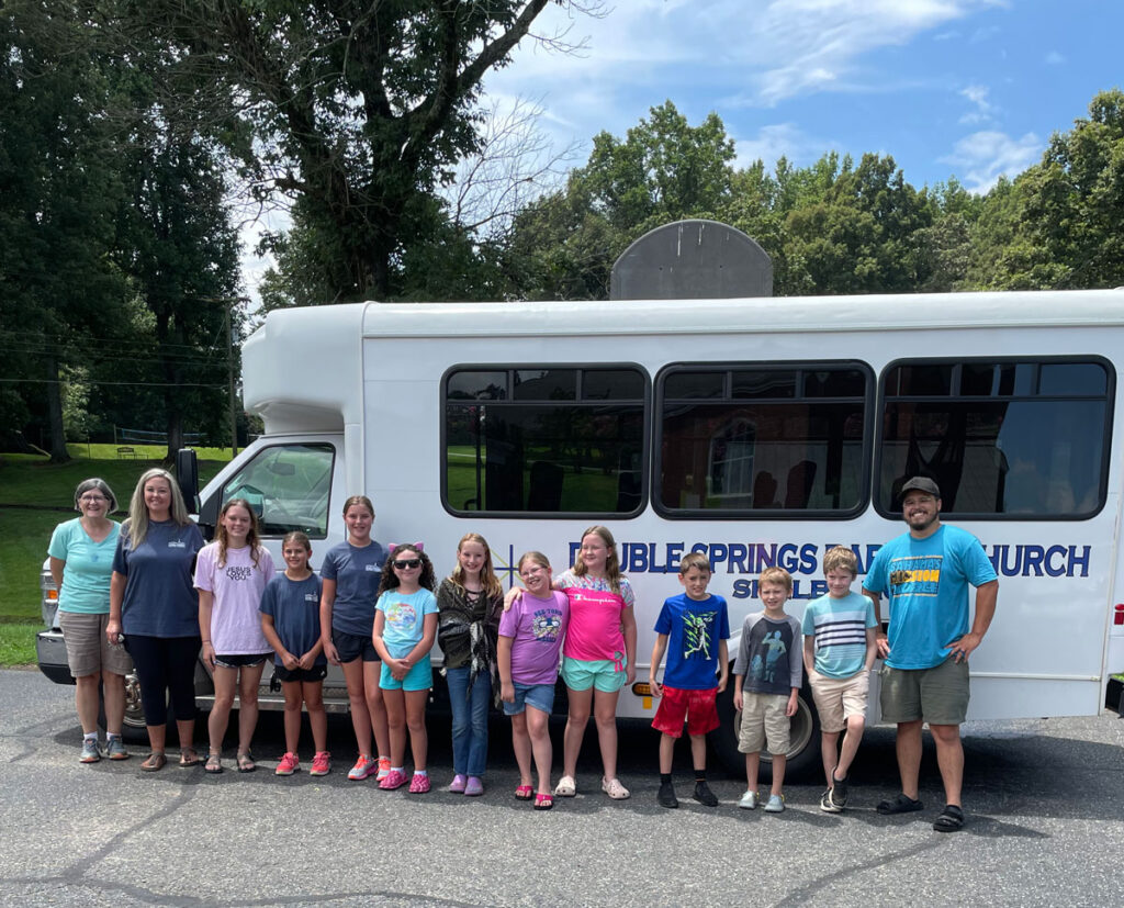 Children loading up for South Mountain Camp