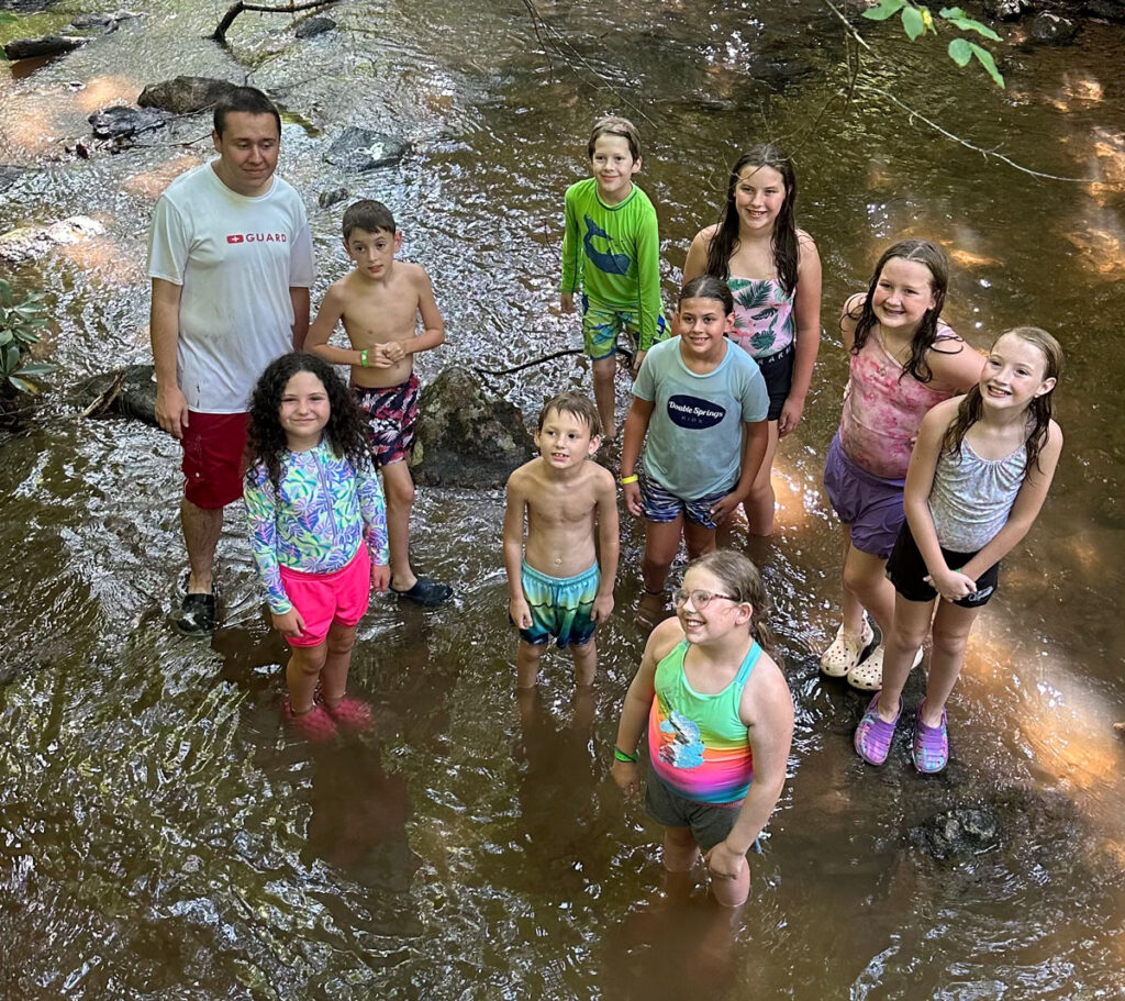 Playing in the creek at South Mountain Camp